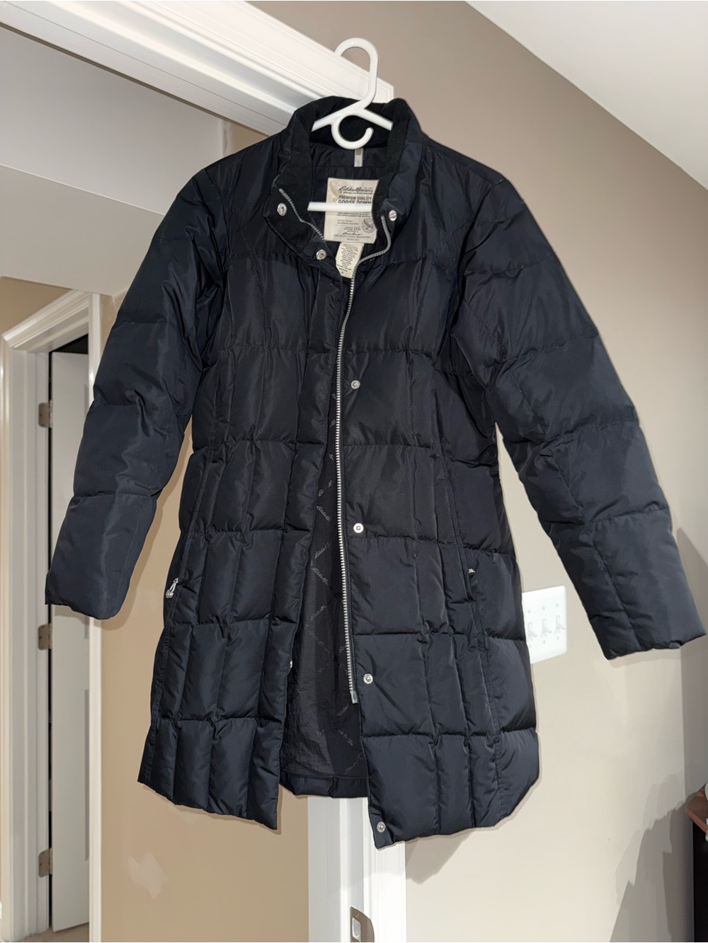 Eddie Bauer Black Quilted Long Puffer Coat